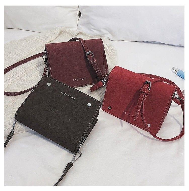 Matte Square Backpack Women Bag Fashion Sling Bag Single-Shoulder Bag(Red)