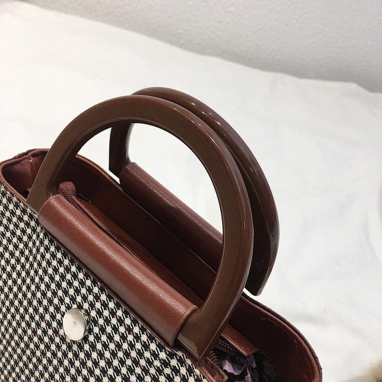 Casual Wool Shoulder Bag Ladies Handbag Messenger Bag (Black)