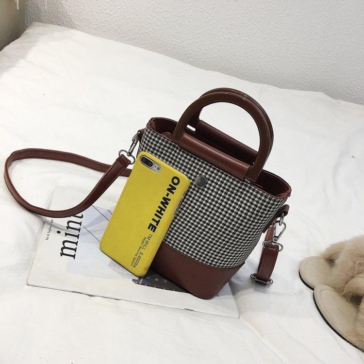 Casual Wool Shoulder Bag Ladies Handbag Messenger Bag (Black)