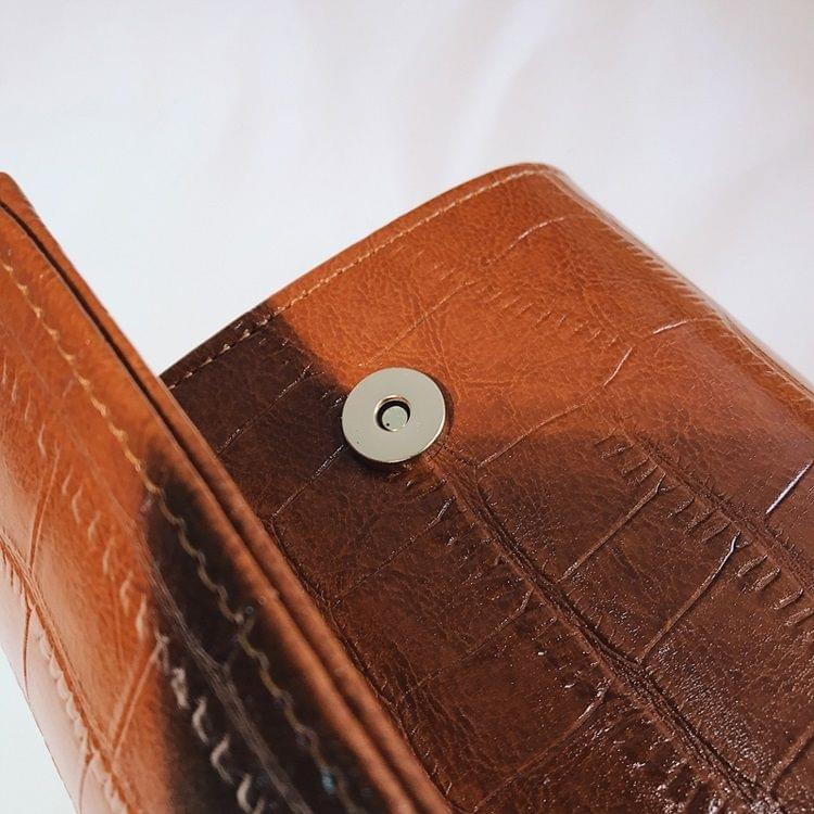 Crocodile PU Leather Small Square Bag Chain Single Shoulder Bag Ladies Handbag Messenger Bag (Black)