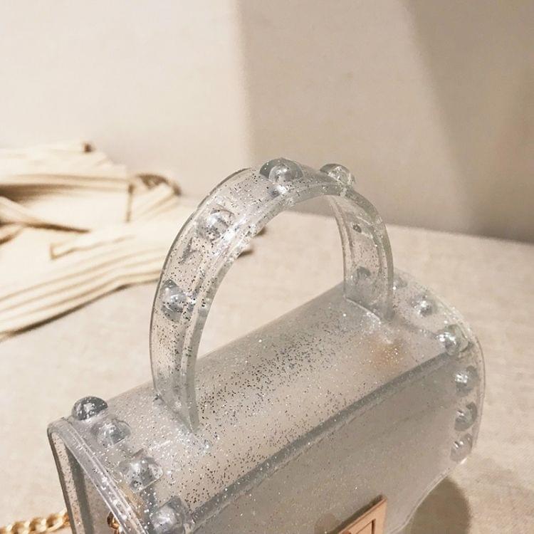 Lock Buckle Jelly Color PU Cellphone Bag Chain Single Shoulder Bag Ladies Handbag Messenger Bag (Pink)