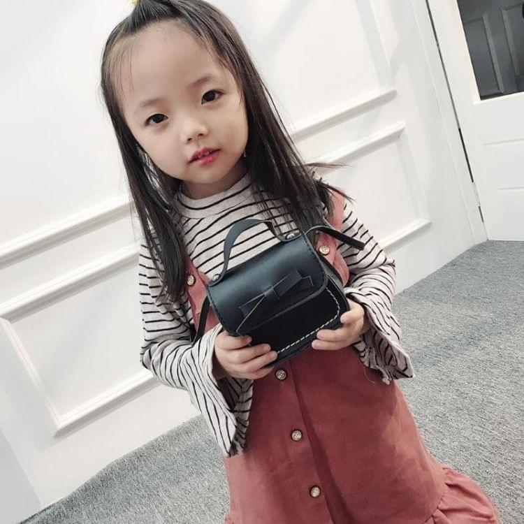 Bowknot PU Leather Mini Baby Girls Casual Messenger Bag Coin Purse Children Small Clutch Bags Simple Shoulder Bag(Yellow)