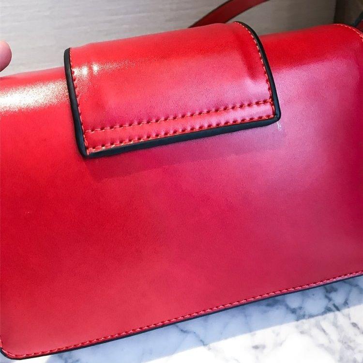 Chain PU Casual Shoulder Bag Messenger Bag Ladies Handbag (Red)