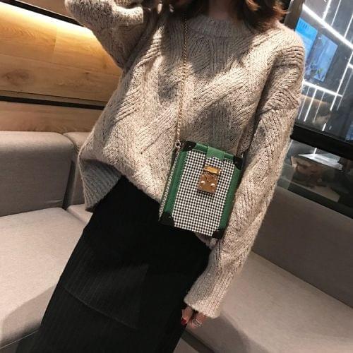 Casual Wool Shoulder Bag Ladies Handbag Messenger Bag (Green)