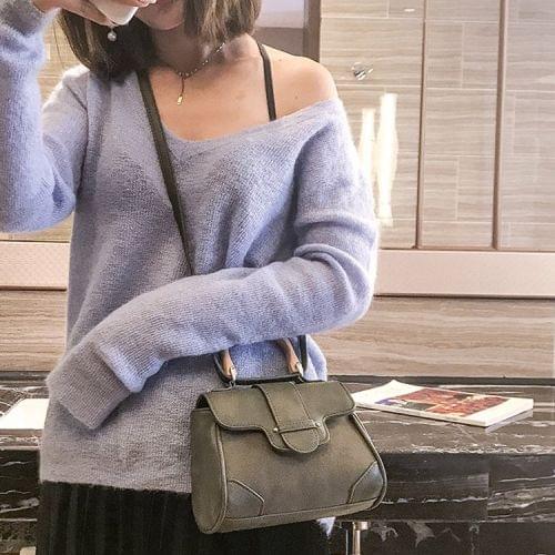 Leisure Fashion PU Leather Slant Shoulder Bag Handbag (Green)