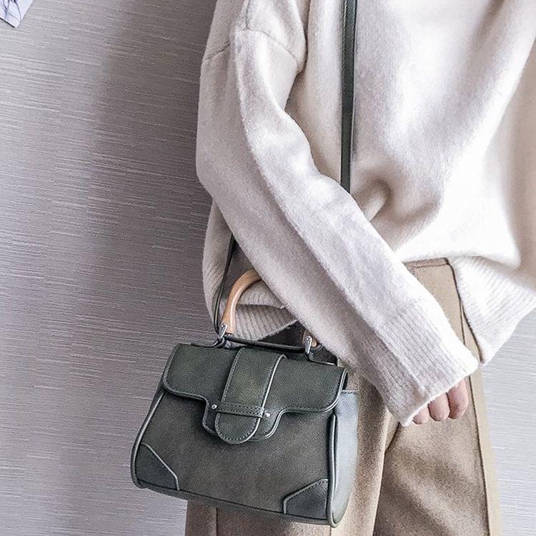 Leisure Fashion PU Leather Slant Shoulder Bag Handbag (Green)