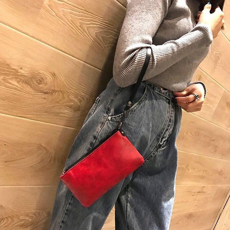 Leisure Fashion PU Leather Shoulder Bag Handbag (Black)