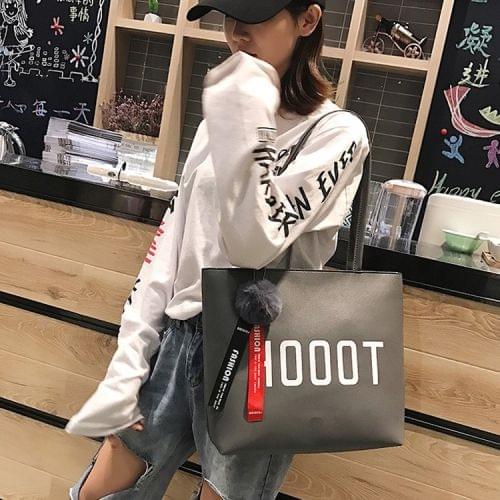 Leisure Fashion PU Shoulder Bag Handbag (Grey)