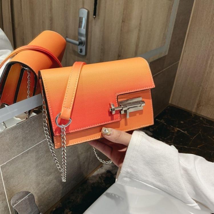 Lock Buckle PU Leather Single Shoulder Bag Ladies Handbag Messenger Bag (Orange)