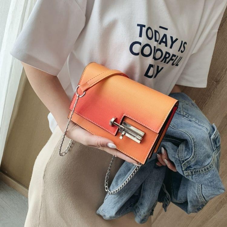Lock Buckle PU Leather Single Shoulder Bag Ladies Handbag Messenger Bag (Orange)