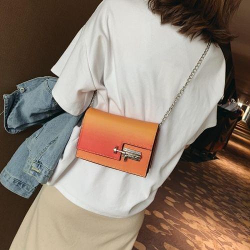 Lock Buckle PU Leather Single Shoulder Bag Ladies Handbag Messenger Bag (Orange)
