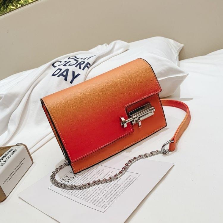Lock Buckle PU Leather Single Shoulder Bag Ladies Handbag Messenger Bag (Orange)