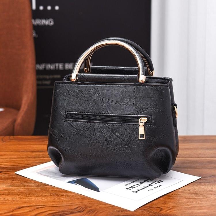 Leisure Fashion PU Slant Shoulder Bag Handbag(Wine Red)