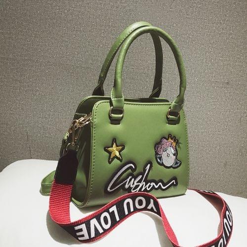 Leisure Fashion PU Leather Slant Shoulder Bag Handbag(Green)
