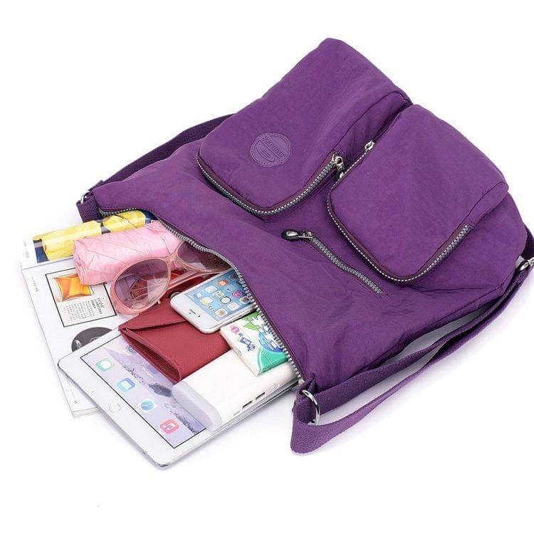 Leisure Fashion Nylon Waterproof Slant Shoulder Bag(Beige)