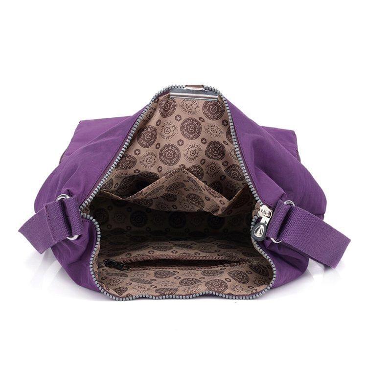Leisure Fashion Nylon Waterproof Slant Shoulder Bag(Beige)