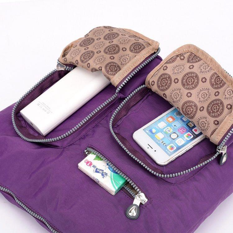 Leisure Fashion Nylon Waterproof Slant Shoulder Bag(Beige)