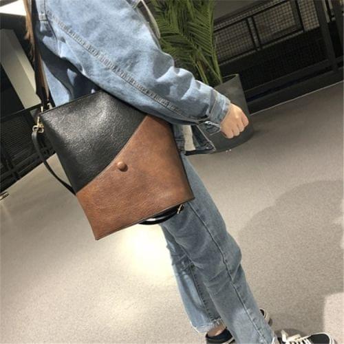 Multifunctional PU Leather Shoulder Crossbody Bag Women Handbag (Black)