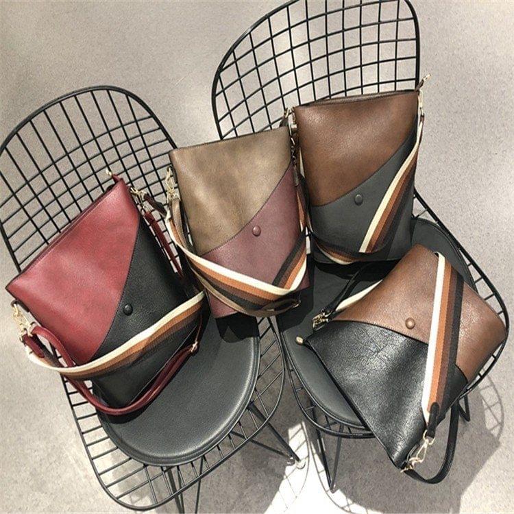 Multifunctional PU Leather Shoulder Crossbody Bag Women Handbag (Black)