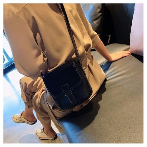 Pure Color Casual Small Square Bag Shoulder Bag Ladies Handbag Messenger Bag (Black)