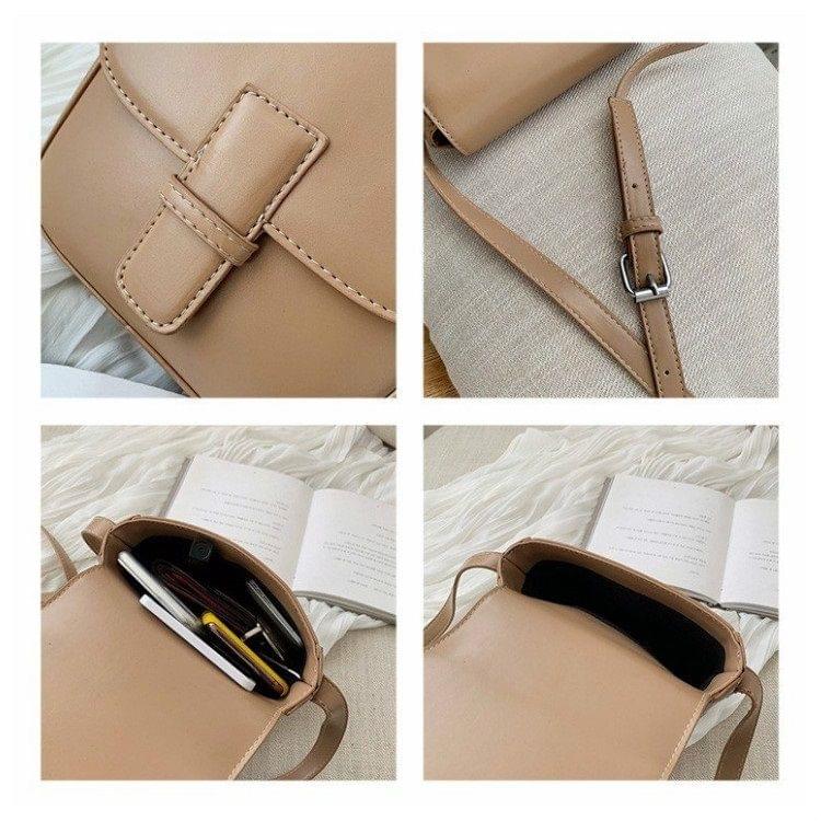 Pure Color Casual Small Square Bag Shoulder Bag Ladies Handbag Messenger Bag (Black)
