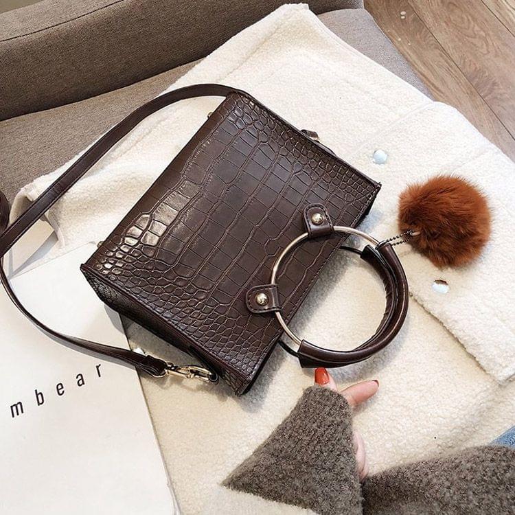 Leisure Fashion PU Leather Slant Shoulder Bag(Coffee)