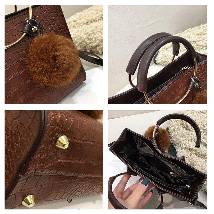 Leisure Fashion PU Leather Slant Shoulder Bag(Coffee)