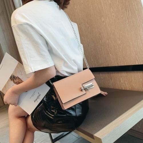 Lock Buckle PU Leather Single Shoulder Bag Ladies Handbag Messenger Bag (Khaki)
