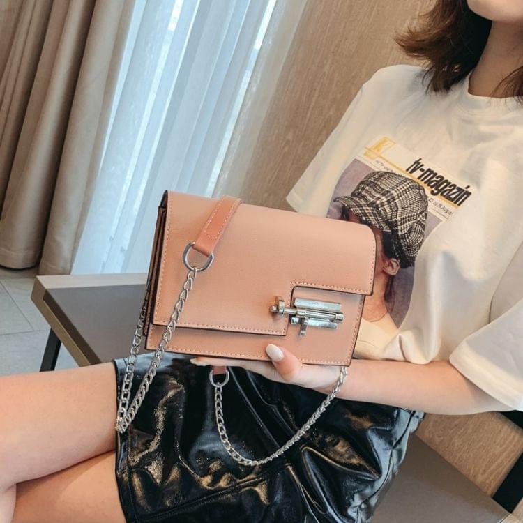 Lock Buckle PU Leather Single Shoulder Bag Ladies Handbag Messenger Bag (Khaki)