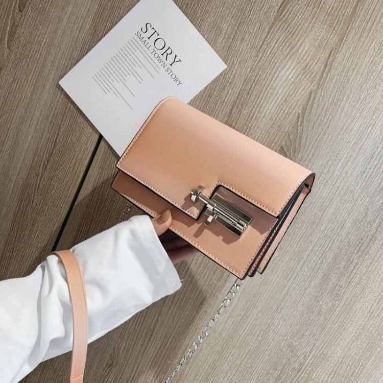 Lock Buckle PU Leather Single Shoulder Bag Ladies Handbag Messenger Bag (Khaki)