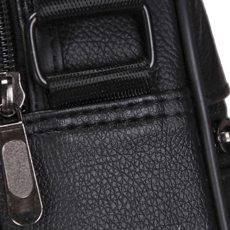 Leisure Fashion Top-grain Leather Slant Shoulder Bag Handbag(Black)