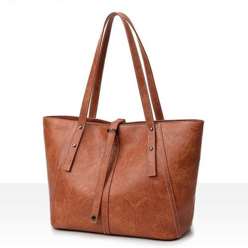 Leisure Fashion PU Leather Shoulder Bag Handbag (Brown)