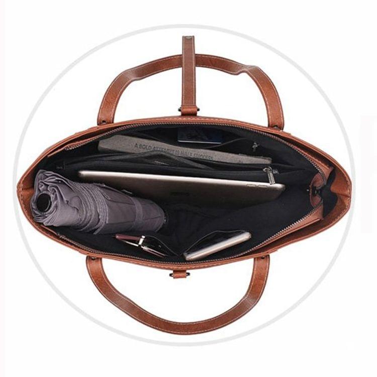 Leisure Fashion PU Leather Shoulder Bag Handbag (Brown)