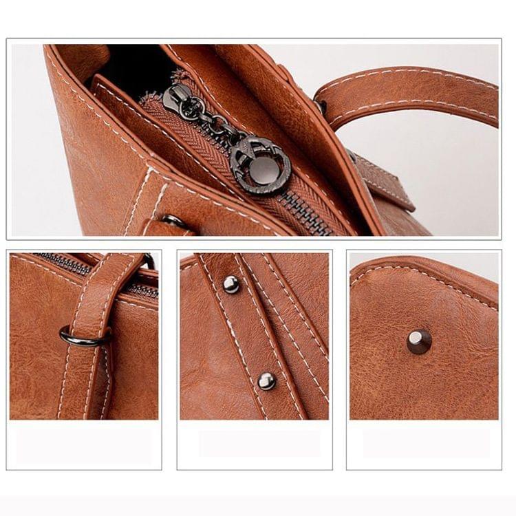 Leisure Fashion PU Leather Shoulder Bag Handbag (Brown)