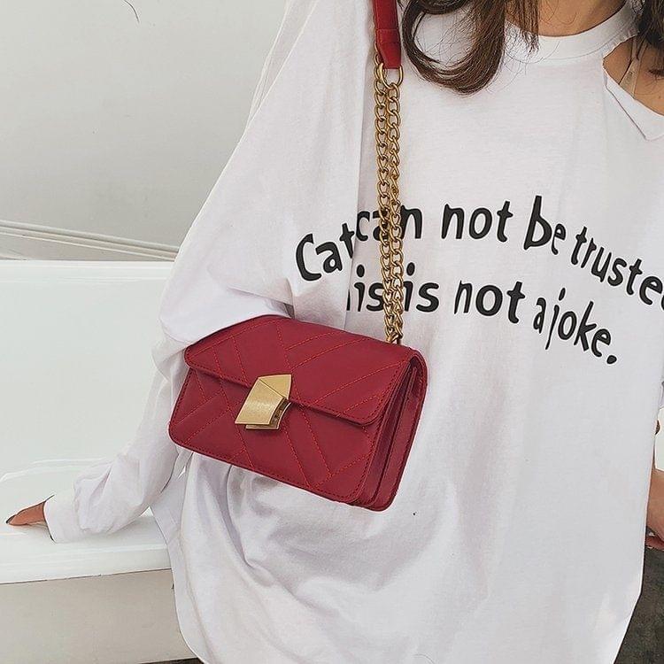 PU Leather Single Shoulder Bag Ladies Handbag Messenger Bag (Red)