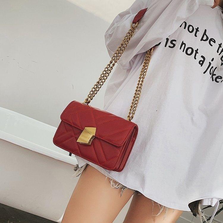 PU Leather Single Shoulder Bag Ladies Handbag Messenger Bag (Red)