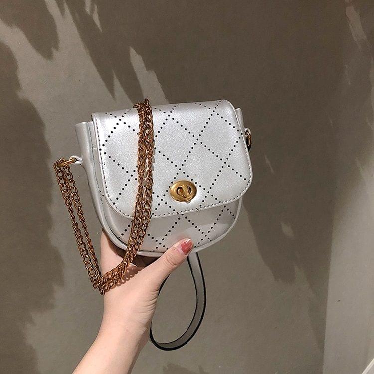 PU Leather Single Shoulder Bag Ladies Handbag Messenger Bag (White)