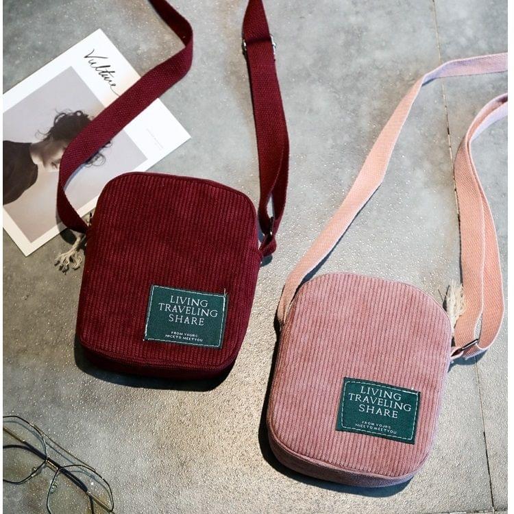Corduroy Messenger Bag Fashion Plush Ladies Handbag Small Square Bag Mobile Phone Bag (Red)