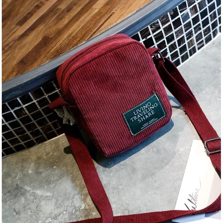 Corduroy Messenger Bag Fashion Plush Ladies Handbag Small Square Bag Mobile Phone Bag (Red)