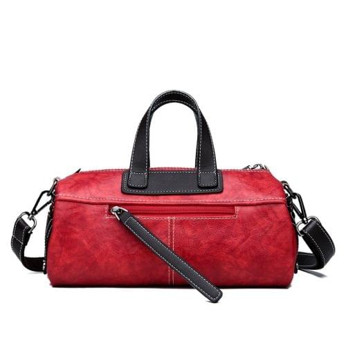PU Leather Casual Shoulder Bag Messenger Bag Ladies Handbag (Red)