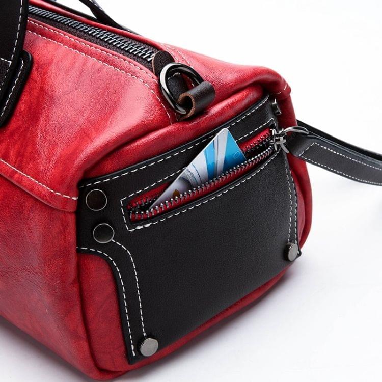 PU Leather Casual Shoulder Bag Messenger Bag Ladies Handbag (Red)