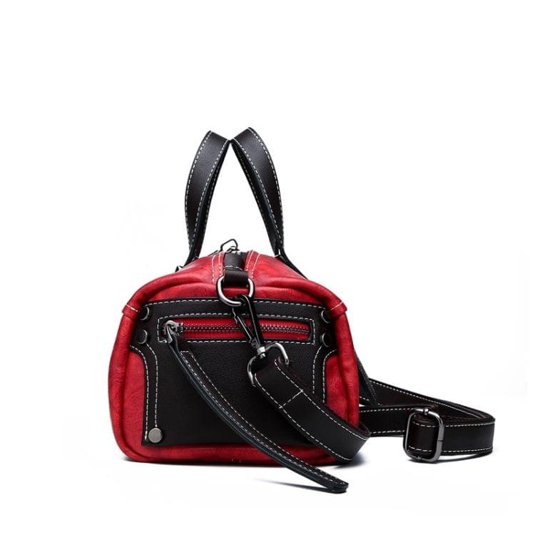 PU Leather Casual Shoulder Bag Messenger Bag Ladies Handbag (Red)