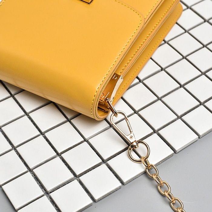 Leisure Fashion PU Leather Slant Shoulder Bag Handbag(Yellow)