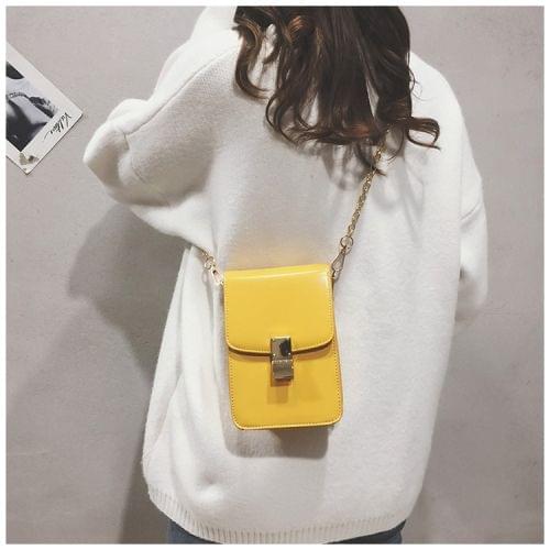 Leisure Fashion PU Leather Slant Shoulder Bag Handbag(Yellow)
