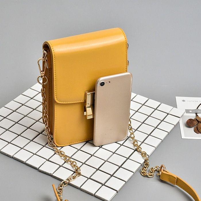 Leisure Fashion PU Leather Slant Shoulder Bag Handbag(Yellow)