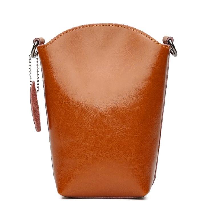 Leisure Fashion Oil Wax Cowhide Leather Shoulder Bag Messenger Bag (Blue)