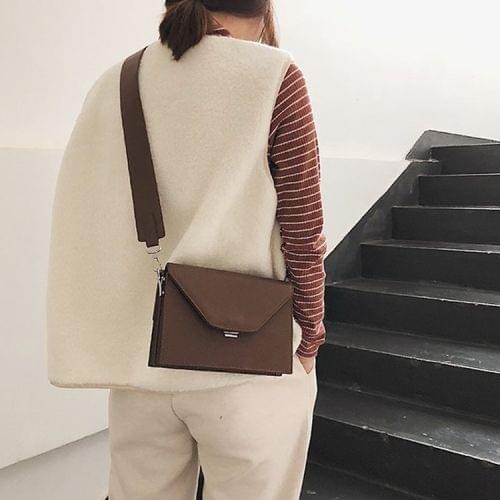 Lock Buckle PU Leather Single Shoulder Bag Ladies Handbag Messenger Bag (Brown)