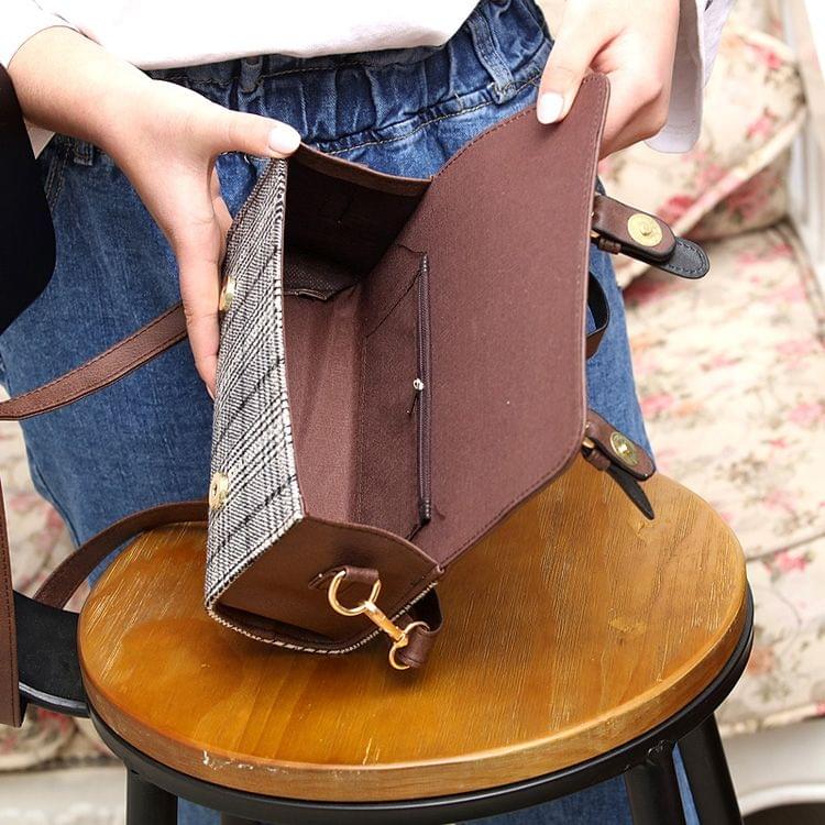 Leisure Fashion PU Leather Slant Shoulder Bag Handbag (Khaki)