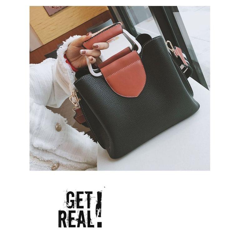 Casual PU Leather Litchi Texture Shoulder Bag Messenger Bag Ladies Handbag
