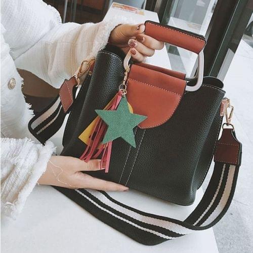 Casual PU Leather Litchi Texture Shoulder Bag Messenger Bag Ladies Handbag